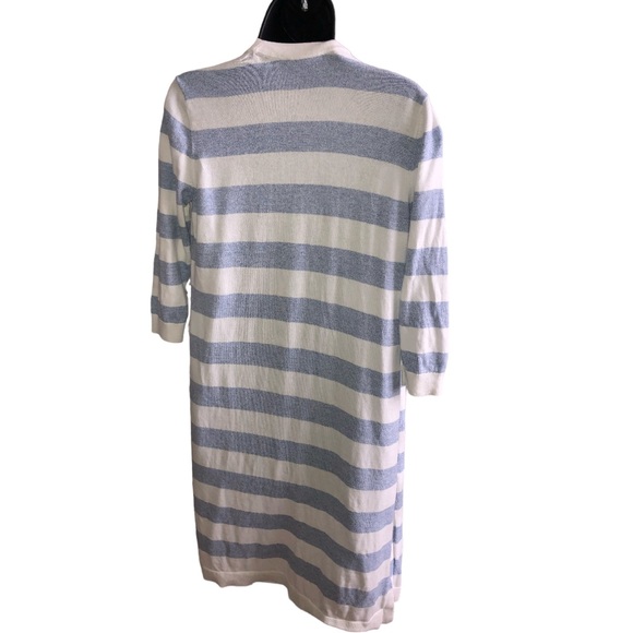 Talbots Blue/White Stripe Open Front Cardigan Sweater - S - Picture 5 of 15